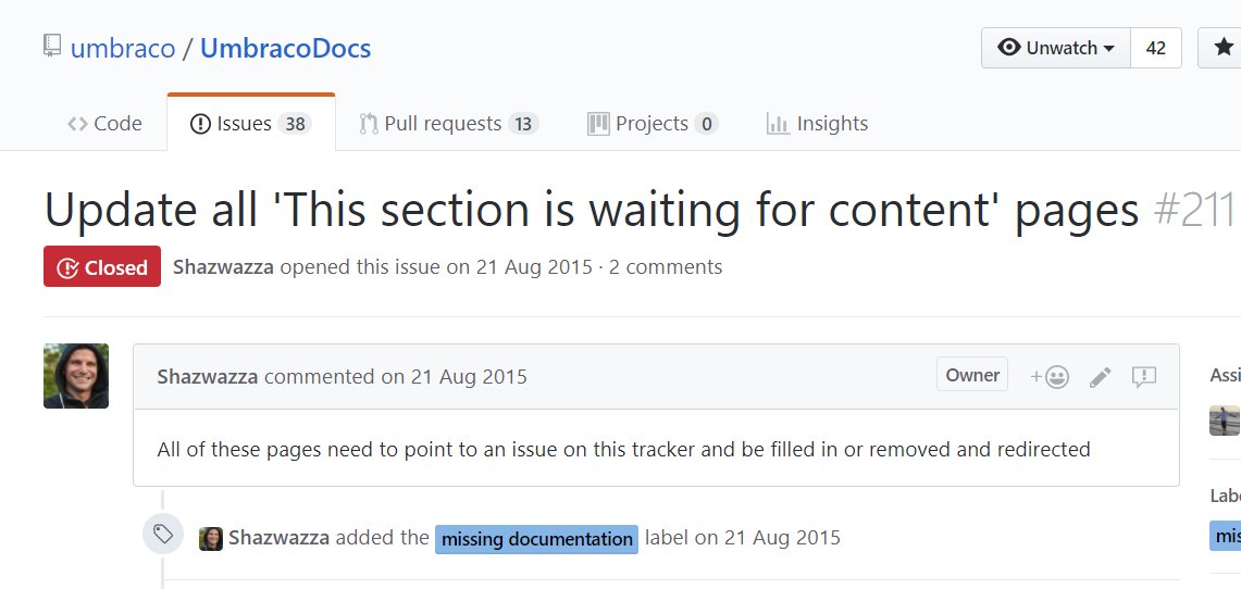 marcemarc's tweet image. An exciting milestone in the world of #umbracodocs has been achieved: Issue 211 has been closed! - a flurry of community PRs focussed around pages containing only placeholder text means we are free of pages saying &apos;we know you need to know this, but not going to tell you yet; :-P