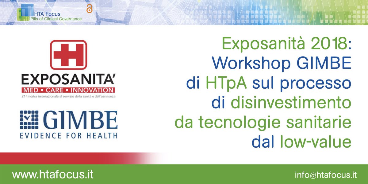 HTAFocus's tweet photo. Workshop GIMBE a Exposanità 2018. Leggi la news https://t.co/SSAxvxNGrp #htafocus #exposanità @GIMBE #HealthTech https://t.co/KDncHLTd2R