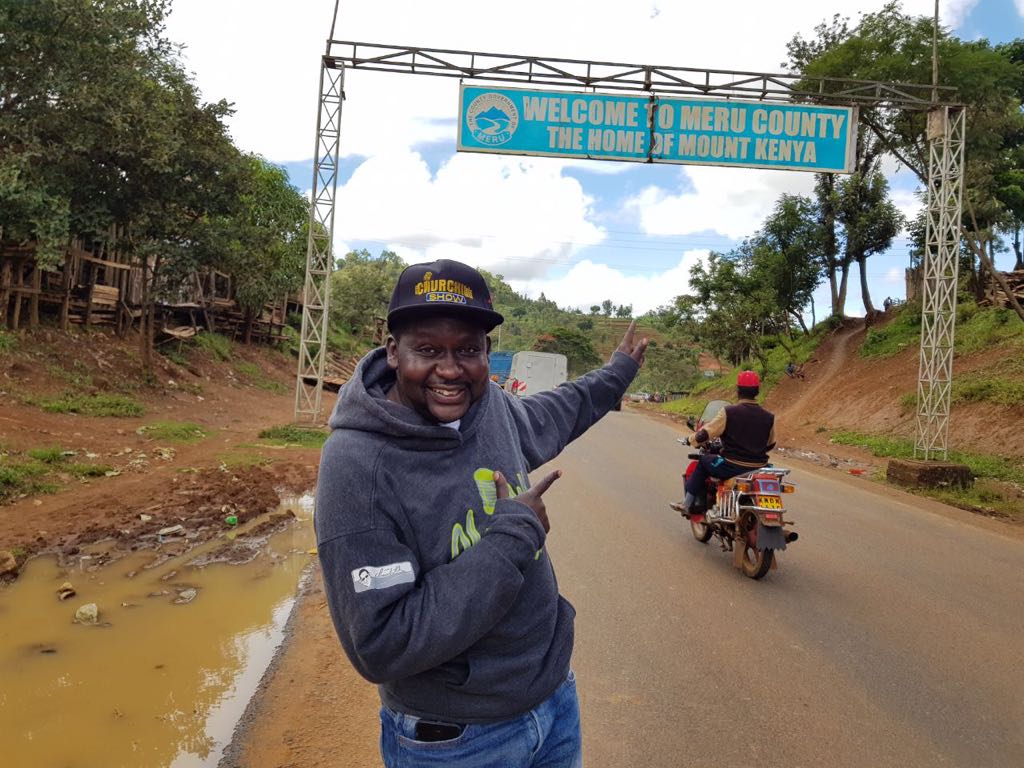 MwalimChurchill's tweet photo. M. E. R. U sisi hao!! 
I'm here now - #OneLaughTour 
#TwendeMERU #GreenGoldEdition https://t.co/cesM8bDqKZ