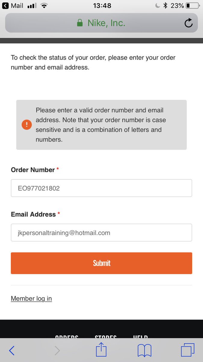 nike check order