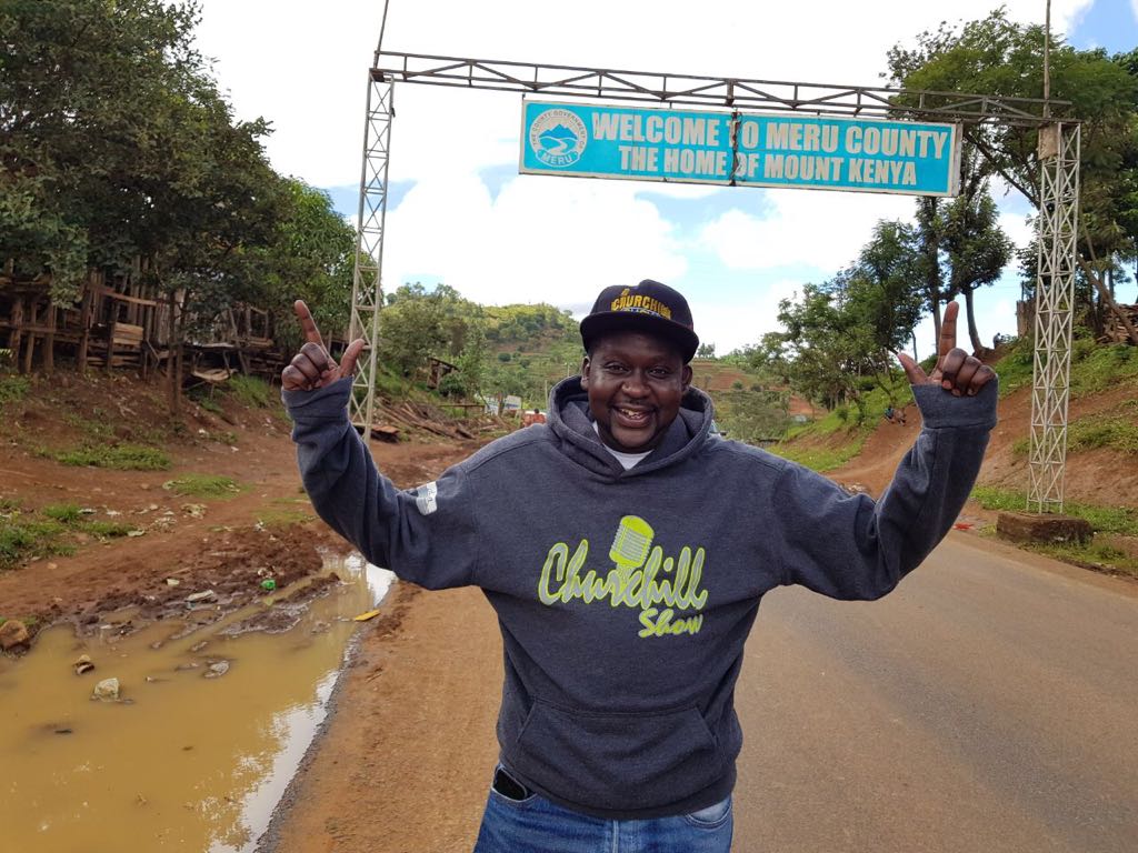 MwalimChurchill's tweet photo. M. E. R. U sisi hao!! 
I'm here now - #OneLaughTour 
#TwendeMERU #GreenGoldEdition https://t.co/cesM8bDqKZ