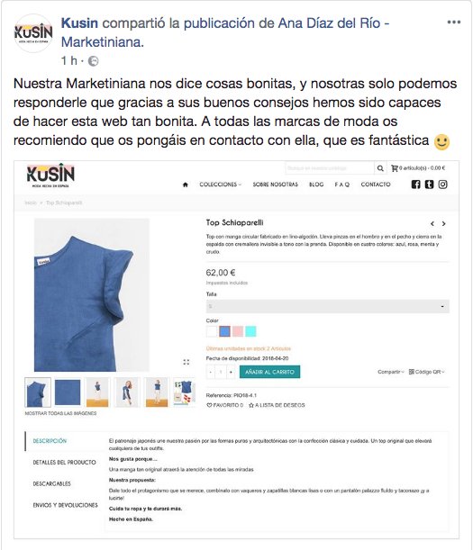 Cuando la opinión de tus clientes son tu mejor publicidad 😍 Gracias <a href="/somoskusin/">Kusin</a> #FashionBrands #MarketingdeModa #Testimonials #Moda #NewCollection