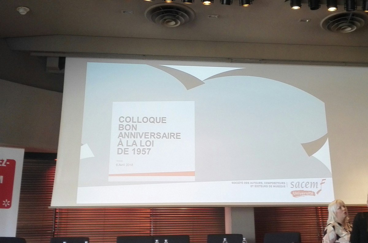 KellyTrng's tweet photo. Merci à la @Sacem_Univ de nous accueillir pour ce colloque «Bon anniversaire à la loi de 1957» ! #AnnivLoiDa https://t.co/joVqbYz9AK