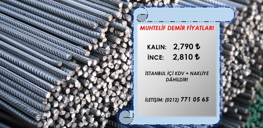 Güncel " Muhtelif İnşaat Demir'i " fiyatlarımız ilginize sunulmuştur... 👍🏻