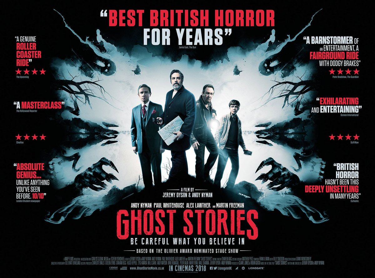 NFSFilmTV's tweet image. Described as the "best British horror for years" &amp;amp; "a masterclass"! 'Ghost Stories' co-Directed/Written by #NorthernFilmSchool alumnus  @dysonjeremy opens nationwide in cinemas today. It's a must see!