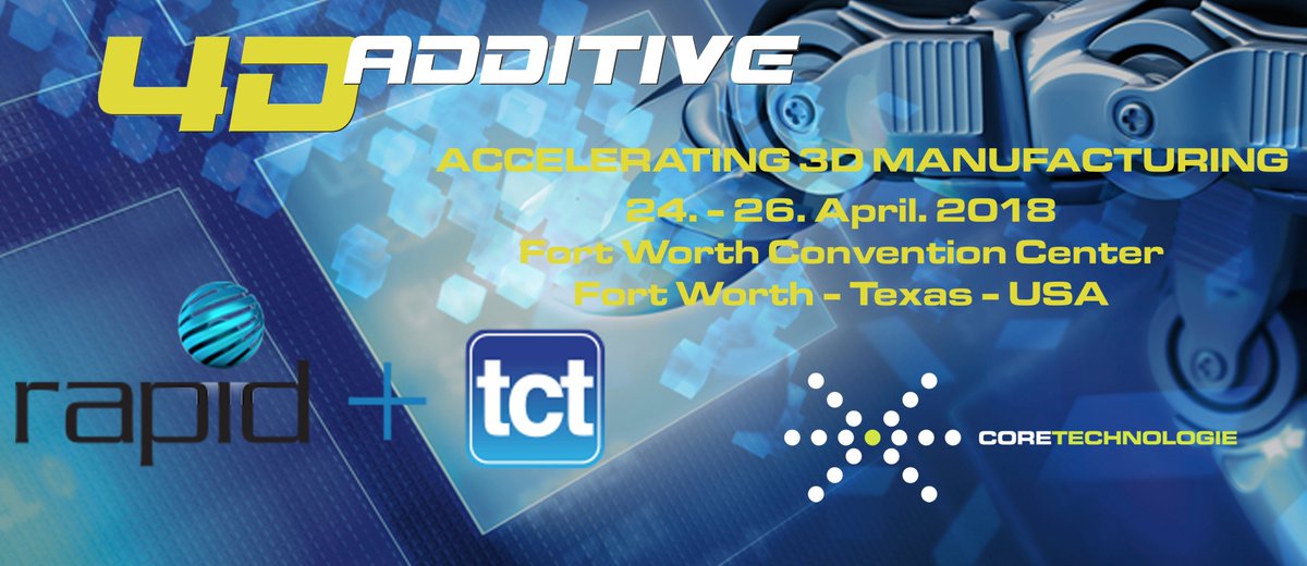 CoreTechnologie's tweet image. #SaveTheDate from 23.-26. April.2018 @RADIP_Event in Fort Worth, TX_USA. Meet @CoreTechnologie Team and find out our innovative software tool. #4DAdditive #TheStrongest4DSoftware #CoreTechnologie #3DEvolution #3DSimplifier #3DManufacturing