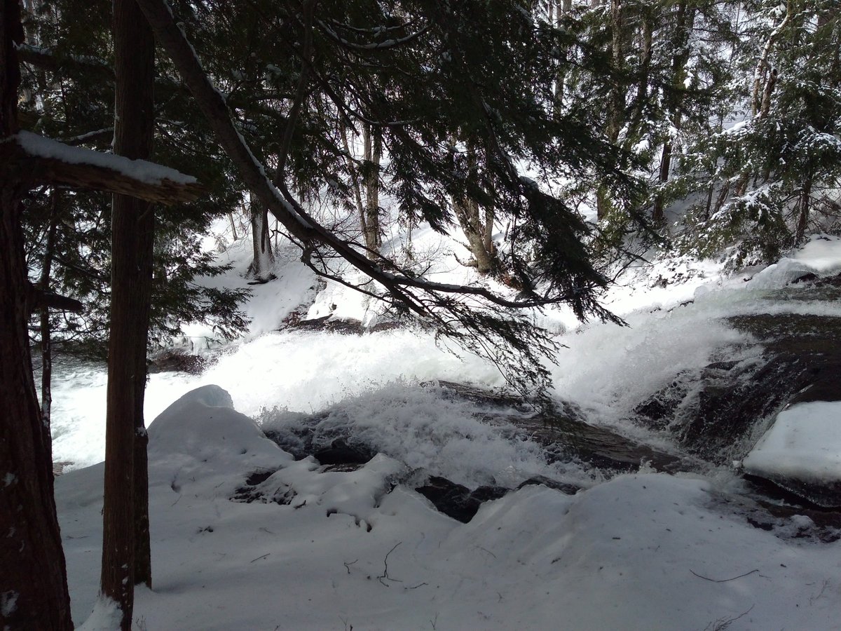 justabitfurther's tweet photo. A couple more pics #FishHatcheryFalls from yesterday #BentRiver @explorersedge @MuskokaTourism @Muskoka411 @NorthMuskoka @TourismON #springtimebutsnow #adventure #hiking #outdoors #hike @TourismON https://t.co/DkPNcFh1lp