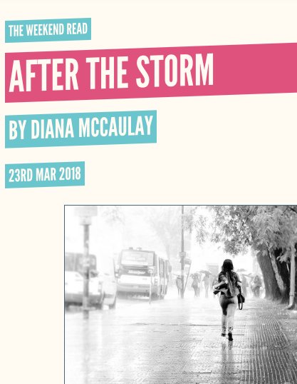 womenwritersnet's tweet photo. Want a #fictionfix every Friday?
With The Weekend Read from @forbookssake  the best short stories written by women are delivered direct to your inbox, every week.
Like 'After the Storm' by Diane McCauley
#womenswriting #shortstories
https://t.co/lyI4d36Iwv https://t.co/gevy70Eel3