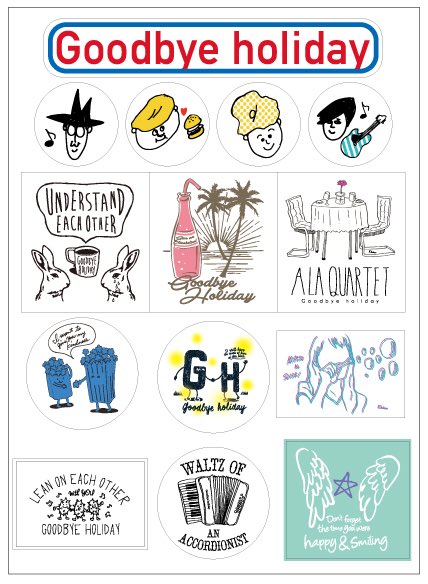 Goodbye_holiday's tweet photo. 【ツアーグッズ発表】

■遠征記フォトTシャツ \3,000
S / M / L の3サイズ

■大集合ステッカー \500
シートサイズ: 145mm×200mm https://t.co/bRZWZ5dFpp