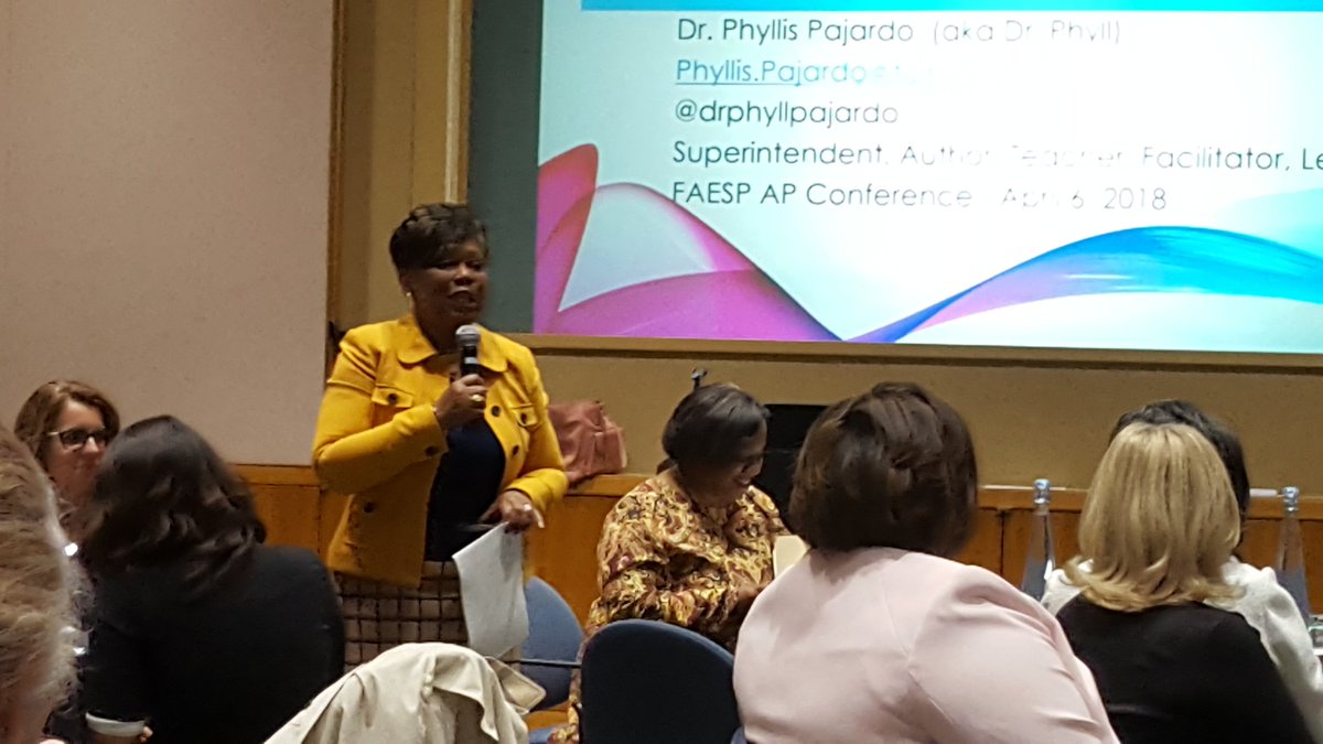 drwines1's tweet image. Dr. Phyllis Pajardo talks to APs and Principals at the FAESP Conference. #FAESP-AP18