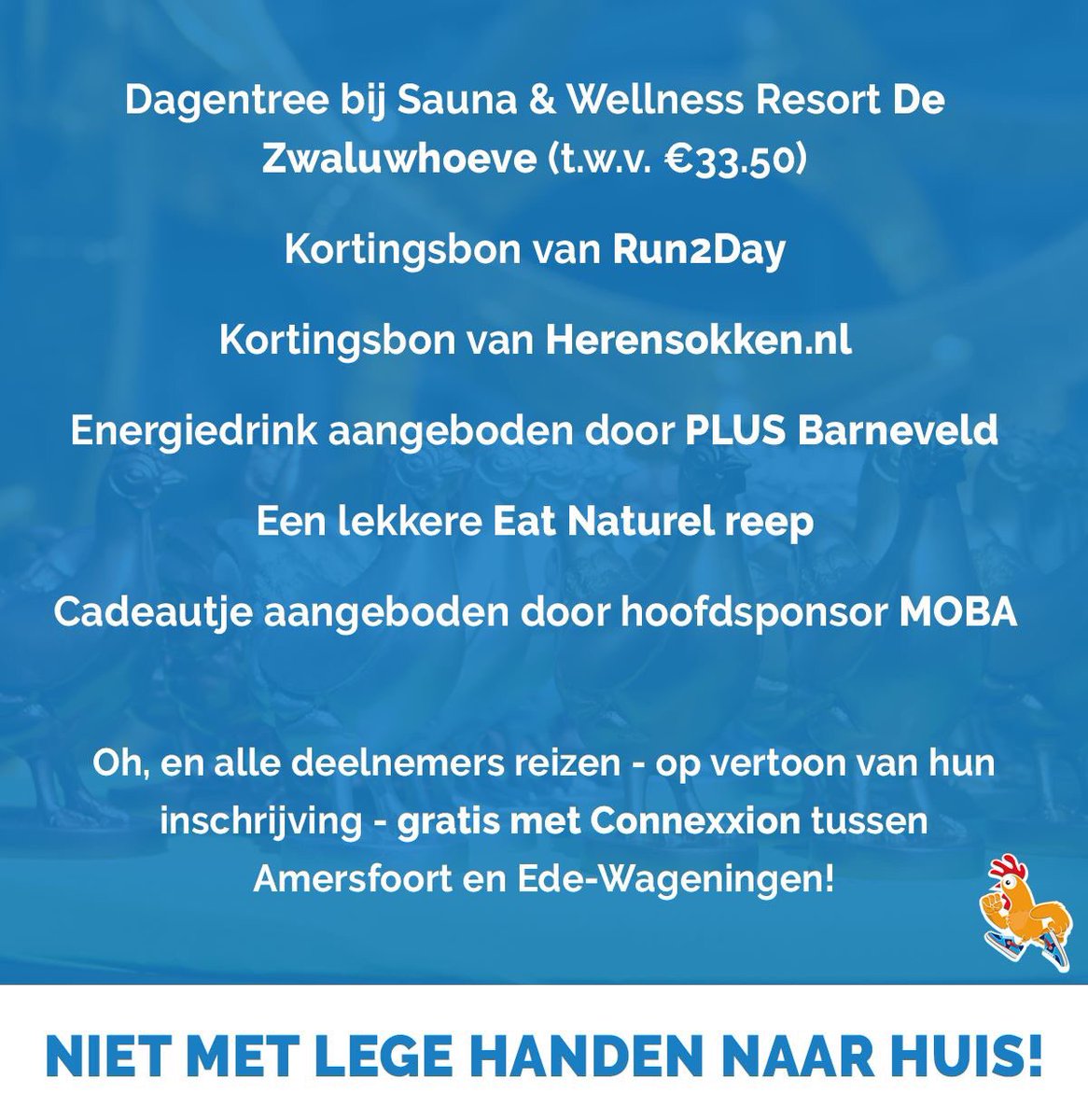 Natuurlijk gaat niemand met lege handen naar huis. Alle deelnemers van Moba Kippenren Barneveld 2018 krijgen dit mee. Mooi meegenomen toch?!
.
Schrijf je nog snel in via: kippenrenbarneveld.nl/inschrijven
.
#kippenrenbarneveld