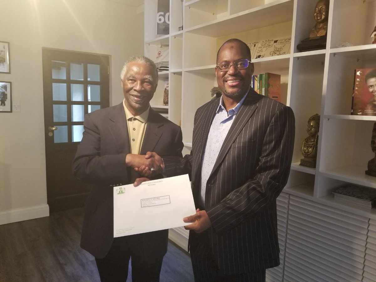 AmbAhmedIbeto's tweet photo. A courtesy call on former President Thabo Mbeki of South Africa at the Thabo Mbeki Foundation, Johannesburg, South Africa on 5th April, 2018 https://t.co/EWC2l35SAR