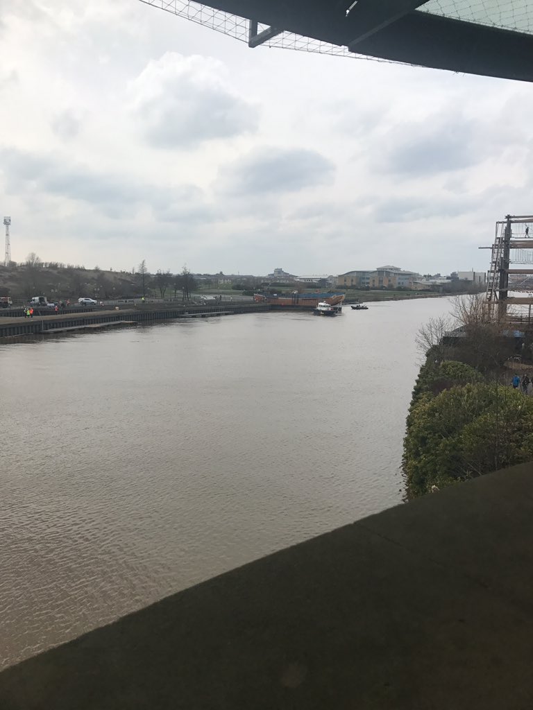 At the moment, a team of contractors, engineers and divers are manoeuvring the vessel into position before it will be lifted five metres into the air and over the lock.
