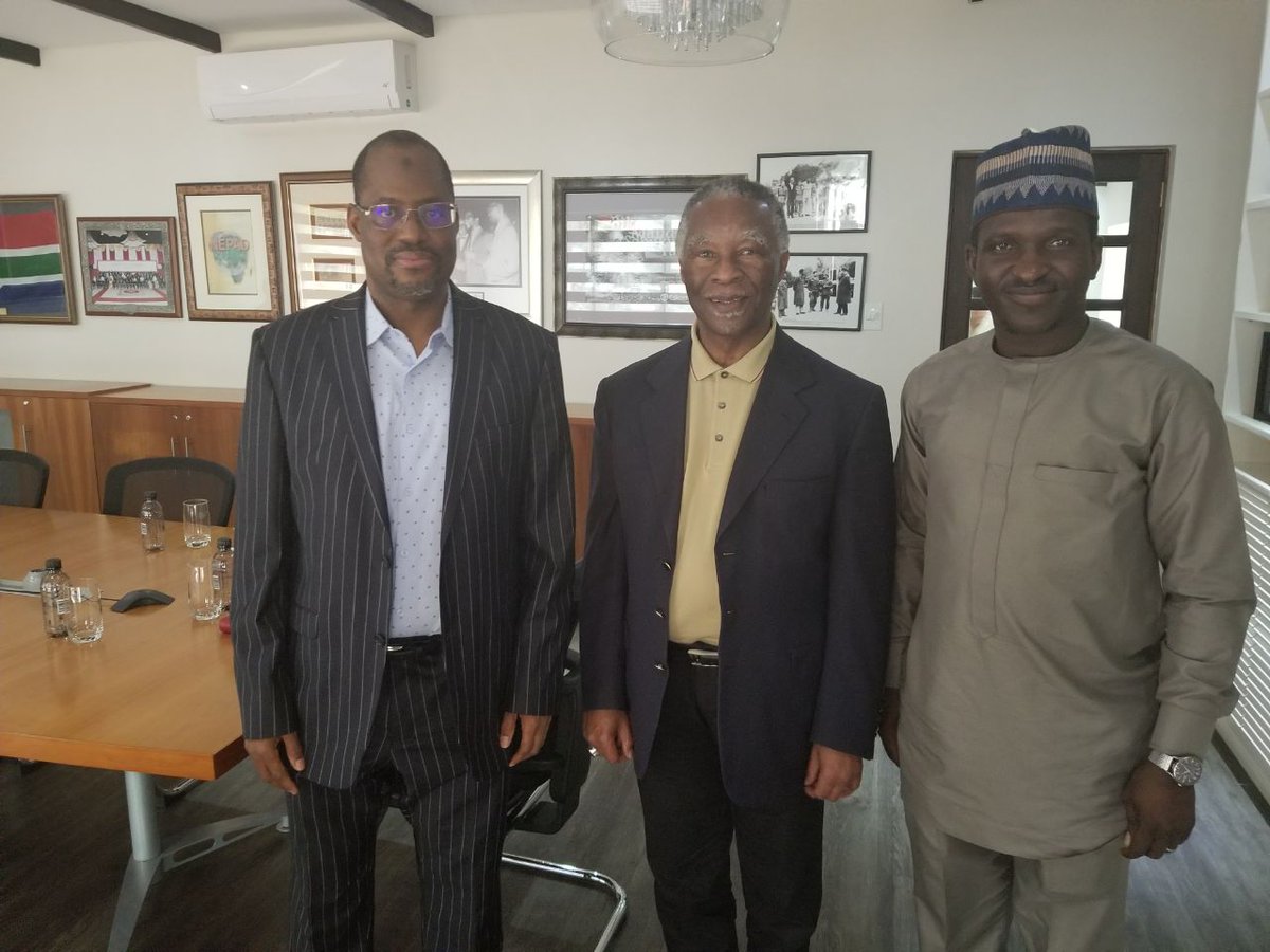 AmbAhmedIbeto's tweet photo. A courtesy call on former President Thabo Mbeki of South Africa at the Thabo Mbeki Foundation, Johannesburg, South Africa on 5th April, 2018 https://t.co/EWC2l35SAR