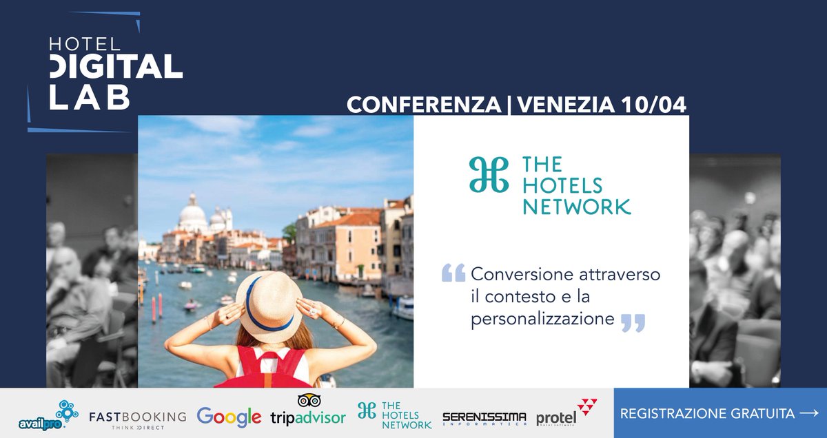 Have you registered for Hotel Digital Lab Venice on April 10th? We'll be there with <a href="/Google/">Google</a>, <a href="/TripAdvisor/">Tripadvisor</a>, <a href="/serinf_IT/">Serenissima Info.ca</a>, @protel_en, <a href="/Availpro/">Availpro</a> &amp; <a href="/FASTBOOKING/">Patty Underwood</a> - register here buff.ly/2GBb6cY and see you there! #directbookings #hoteliers