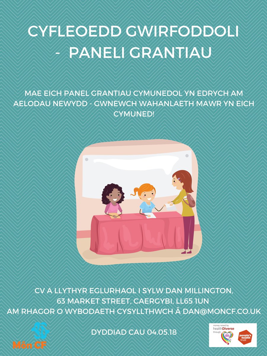 Ydych chi'n byw yng Nghaergybi? Hoffech wneud wahaniaeth gadarnhaol? Ymunwch â ni fel UN O BANELWYR GRANTIAU GWIRFODDOL
#Swyddgwirfoddoli #HelpuPenderfynu #SgyrsiauLleol