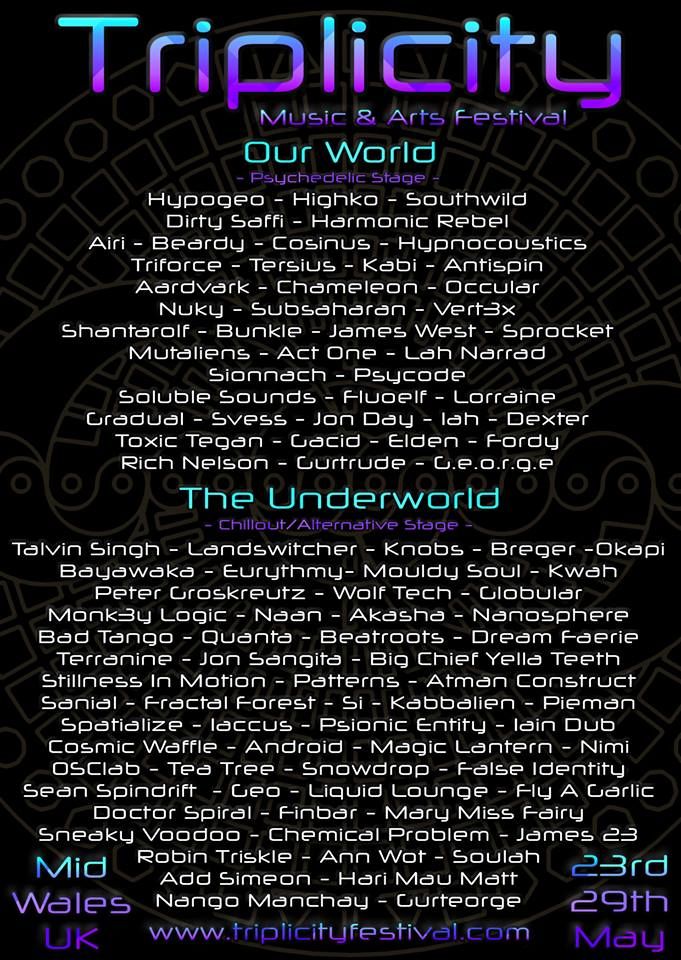 Full Triplicity 2018 line up is here!!! Check it out!!

🕓 May 23 – May 29  📍Wales
Tickets are selling fast ⇾ tblink.to/triplicity18