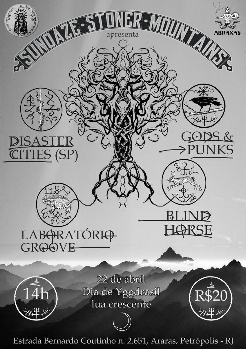 TedescoMidia's tweet photo. Petrópolis e adjacências, marca na agenda: dia 22 de abril rola o maior evento de stoner/rock psicodélico do semestre, Sundaze Stoner Mountains, com quatro bandas da linha de novo rock brasileiro: @GodsandPunks, @blindhorseband, #DisasterCities e #LaboratórioGroove. https://t.co/dXZFwtoxu6