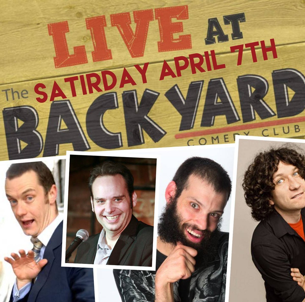 Get ready for Saturday night! <a href="/PaulTonkinson/">Paul Tonkinson</a> @BenVanDerVelde <a href="/TimRenkowcomedy/">Tim Renkow</a> @FunnyCanuk get you tickets from backyardbar.co.uk