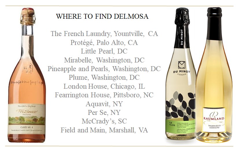 DelmosaBeverage's tweet photo. Enjoy your favorite #Delmosa beverages at these fine establishments or purchase online. Award-winning, non-alcoholic, each with their own unique #terroir. #AcetoNiagara #DuMinot #JörgGeiger #LaRhubarbelle #Raumland #Roomi #StNicolas #Nett  https://t.co/RwjBVNhyLw https://t.co/BwFEZFetI8