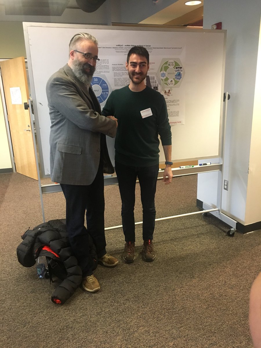 osc's tweet photo. Our #Poster winner was @cwru’s Adriaan Riet while @OhioState’s Masood Delfarah and Rosario Distefano tied for runner-up. #SUG #hpcresearch https://t.co/fdTAqEOYNj