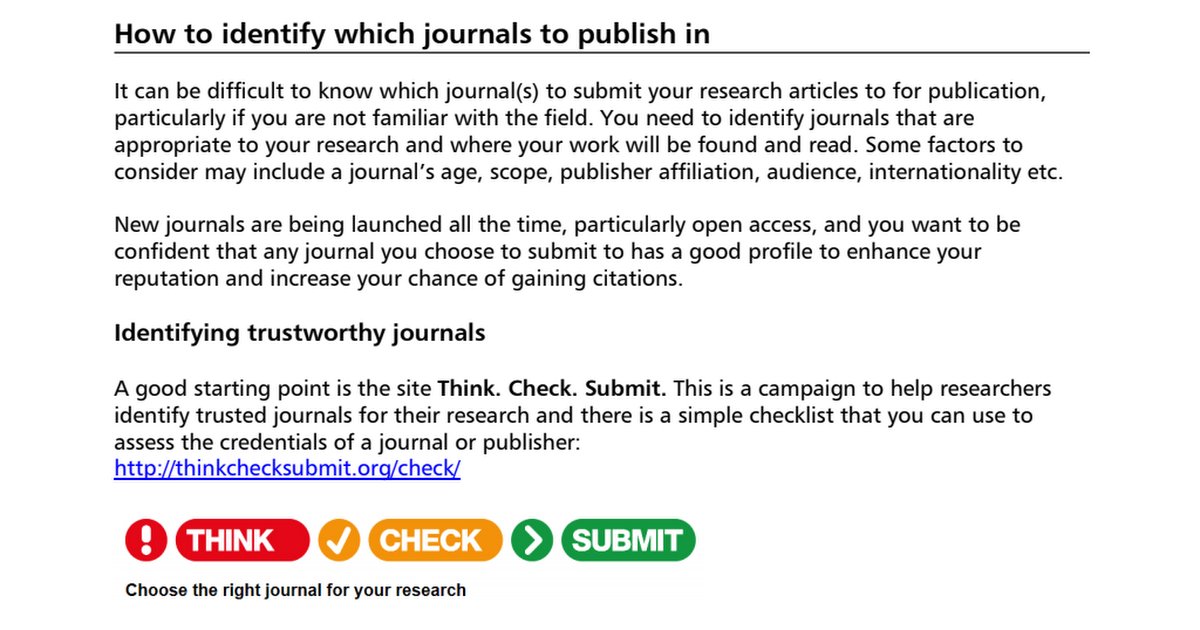 ResrchLib_cccu's tweet image. How do you know which journal to publish in? It can be tricky, so why not have a look at our guide:  buff.ly/2FV9aZ4 #research #publishing #ThinkCheckSubmit