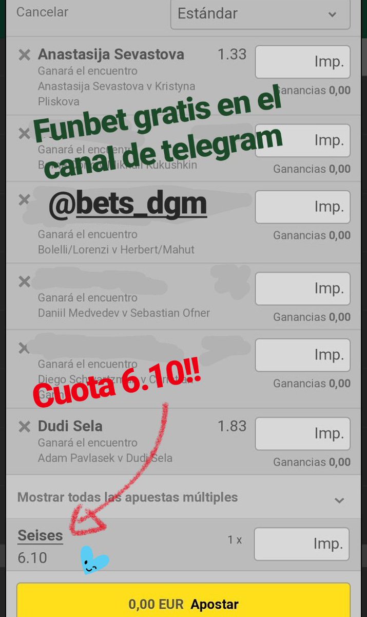 Ya disponibles las apuestas de hoy en nuestro canal de telegram! 🤗
t.me/betsdgm