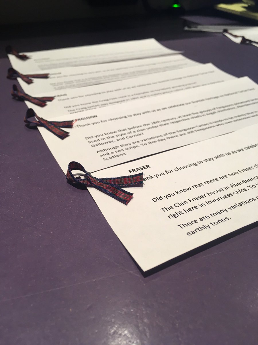 Happy Tartan Day! We are celebrating by informing our guests about their tartans/Clans #northernhospitality <a href="/CatherineSmi2/">Catherine smith</a> <a href="/AndyFr4ncis/">AndyFr4ncis</a> <a href="/SDEBDD/">simon ewins</a>