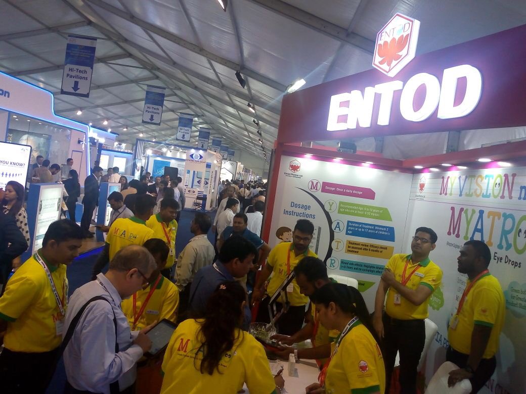 EntodPharma's tweet photo. MyAtro once again a hit at the Delhi Ophthalmological society annual conference DOSCON 2018! So many eye doctors finding that this is one of the safest and most effective ways to help our children to end up with a smaller minus number when they grow up.
#myatro #myatroformykids https://t.co/xmUvh85zmd