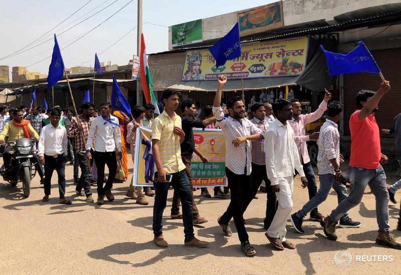 Reuters's tweet photo. No jobs, no vote: Indian town warns Prime Minister Narendra Modi ahead of 2019 polls https://t.co/t5IJNtfPZT by @krishnadas56 https://t.co/eS9oH14app
