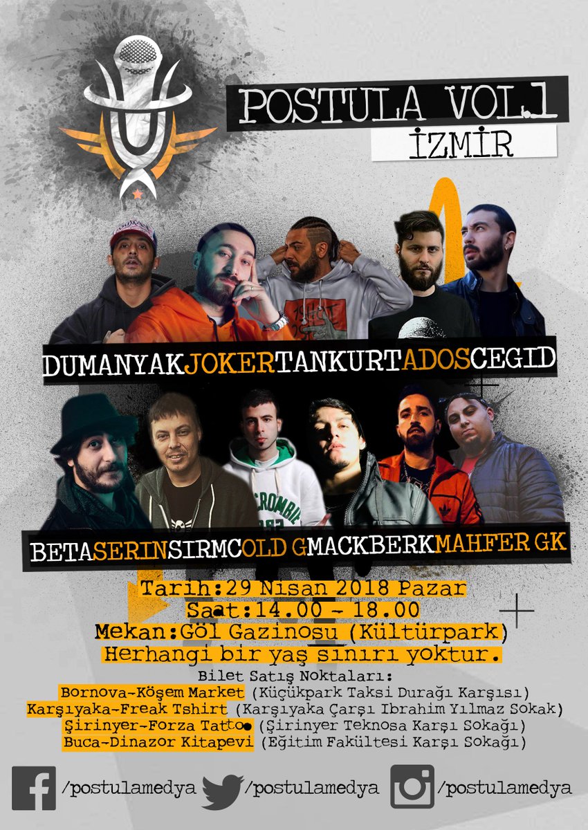 postulamedya's tweet photo. 29 Nisan 2018 Pazar | Postula Vol.1 #izmir #turkcerap #türkçerap #hiphop https://t.co/U6PGMdkOY8