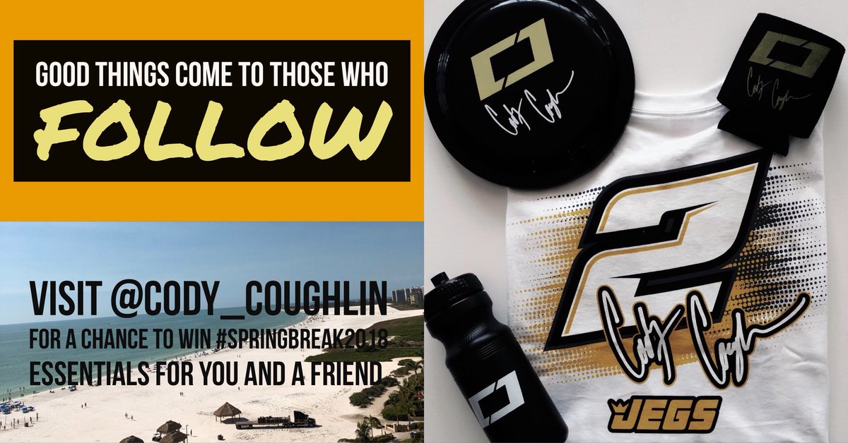 cody_coughlin's tweet image. #CONTEST: Enter for a chance to win #SB2018 essentials for you and a friend, from @cody_coughlin, @TeamJEGS, and @JEGSPerformance via @instagram. 🔗: bit.ly/2Jlep5L #NASCAR #WIN #giveaway