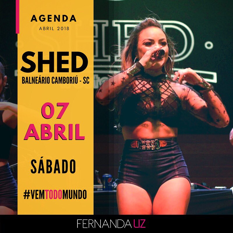 fernandaliz_'s tweet photo. Sabadão tem show na @shedbarbc 💖
#VemTodoMundo! 💃🏻🎉
.
#FernandaLiz #EquipeFL #ShedBc #ShedBar #BalnearioCamboriu #Agenda #agendadasemana https://t.co/ZRxBqBUGdD