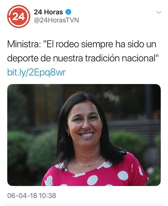 soymatiasanguit's tweet image. En serio ministra usted cree que corretear un animal y apretarlo contra una muralla para ganara “puntos” es deporte? Si este es el pensamiento de nuestra ministra del deporte significa que el estado no ha entendido y nada y navega contra la corriente a n… ift.tt/2qfIXhB