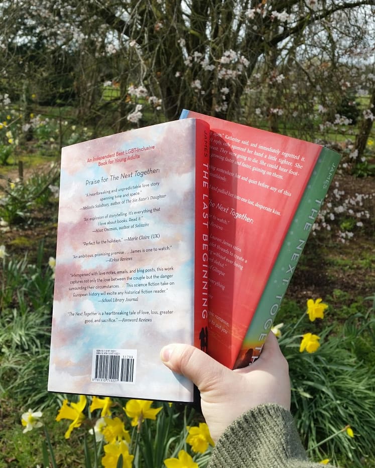 wren__james's tweet photo. The sun is out and the spring flowers are blooming so I couldn't resist taking some pics of my duology in the new hardback editions. I wish daffodils and blossoms stayed forever. 🌼🌻 #thenexttogether #thelastbeginning @skyponypress https://t.co/12UGM3nAYT