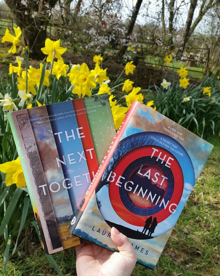 wren__james's tweet photo. The sun is out and the spring flowers are blooming so I couldn't resist taking some pics of my duology in the new hardback editions. I wish daffodils and blossoms stayed forever. 🌼🌻 #thenexttogether #thelastbeginning @skyponypress https://t.co/12UGM3nAYT
