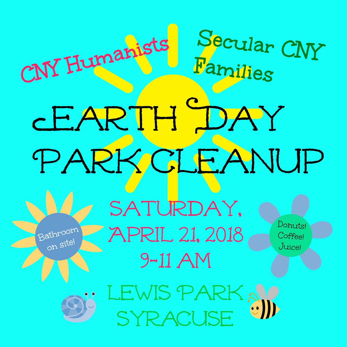 CNYHumanists's tweet photo. Celebrate #EarthDay2018 with us cleaning up Lewis Park in Syracuse. #OCRRA https://t.co/mspHSJS47h