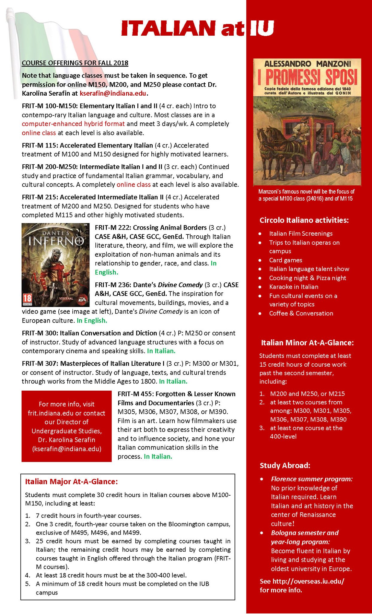 Italian At Iu On Twitter Have You Registered For Your Fall 2018