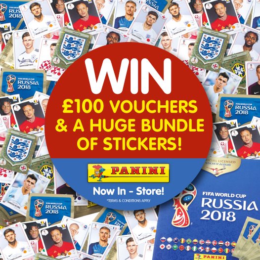 bmstores's tweet image. ⚽ #COMPETITION TIME ️⚽

We're giving away the chance to WIN a massive £100 worth of B&amp;amp;M vouchers PLUS a HUGE bundle of Panini stickers!

For your chance to WIN, simply FOLLOW US and RT this post!

Competition ends 9am 13.4.18 #FreebieFriday