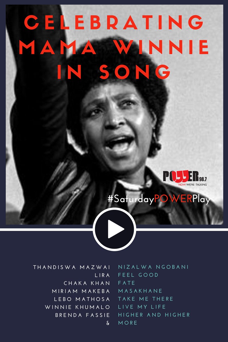Powerfm987's tweet photo. Tomorrow on #WeekendPOWERPlay, we celebrate #WinnieMadikizelaMandela with 12 hours of all-women music. Tune in from 6am. https://t.co/xesIuKngDE