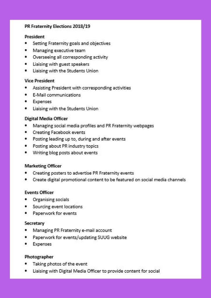 Here is everything you need to know about the upcoming elections. We’ve listened to your feedback &amp; allocated extra time to send your submissions in! Please don’t hesitate to ask us any questions on the roles up for grabs. We hope you’re finding time to enjoy the sunshine!💜