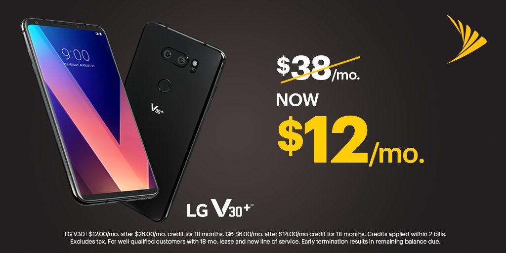 iMobileLycoming's tweet photo. Get the BEST price on incredible LG smartphones at Sprint, like the V30+ for only $12/mo. Hurry, limited time! https://t.co/ptk3A4K46W
