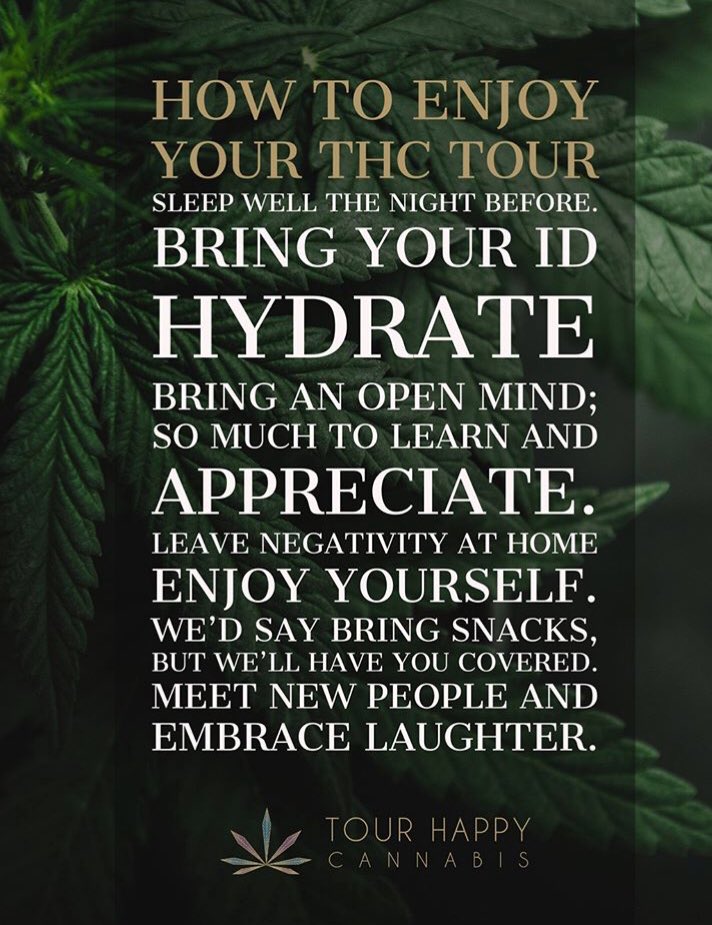 TourHappyTHC's tweet photo. Enjoy your #THC #Tour - book your spot today for #420 #Dispensary #Tours and #Experience a whole new elevated level of #cannabis https://t.co/sM0nMXIDbi