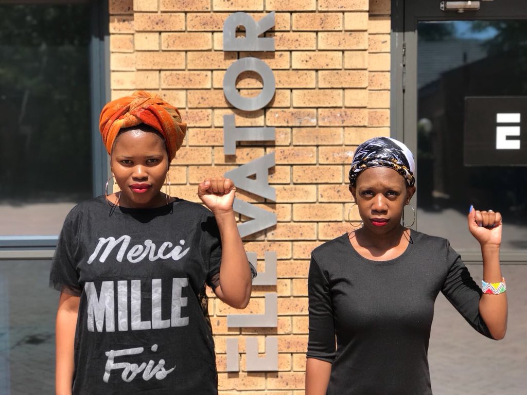 elevator_people's tweet photo. Our awesome Staffing Managers Masale and Palesa wear all black and doeks in honour of Winnie Mandela. #AllBlackWithADoek https://t.co/njXCN6Z4Hx