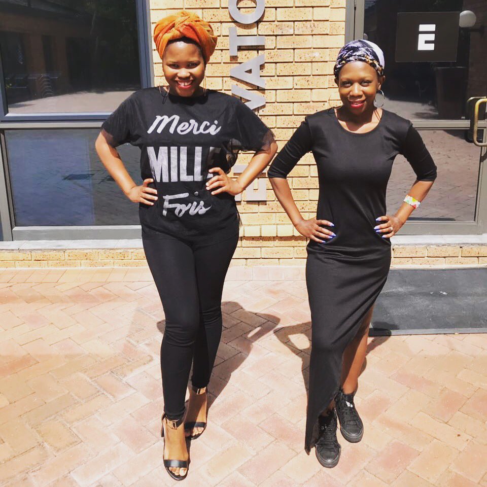 elevator_people's tweet photo. Our awesome Staffing Managers Masale and Palesa wear all black and doeks in honour of Winnie Mandela. #AllBlackWithADoek https://t.co/njXCN6Z4Hx
