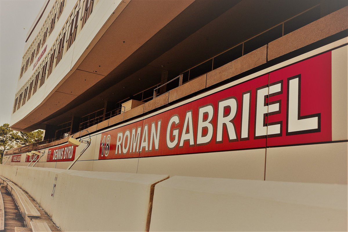 VinnySheehanJr's tweet photo. With the @PackFootbal #SpringPack game tomorrow, when you see future @ProFootballHOF'er #RomanGabriel's name at Carter Finley Stadium - pay homage to a former star quarterback that helped build our football program to what it is today 🐺🏈✊🏼 #RomanGabriel4HOF #QBU #1Pack1Goal https://t.co/ZHrPr4vVng