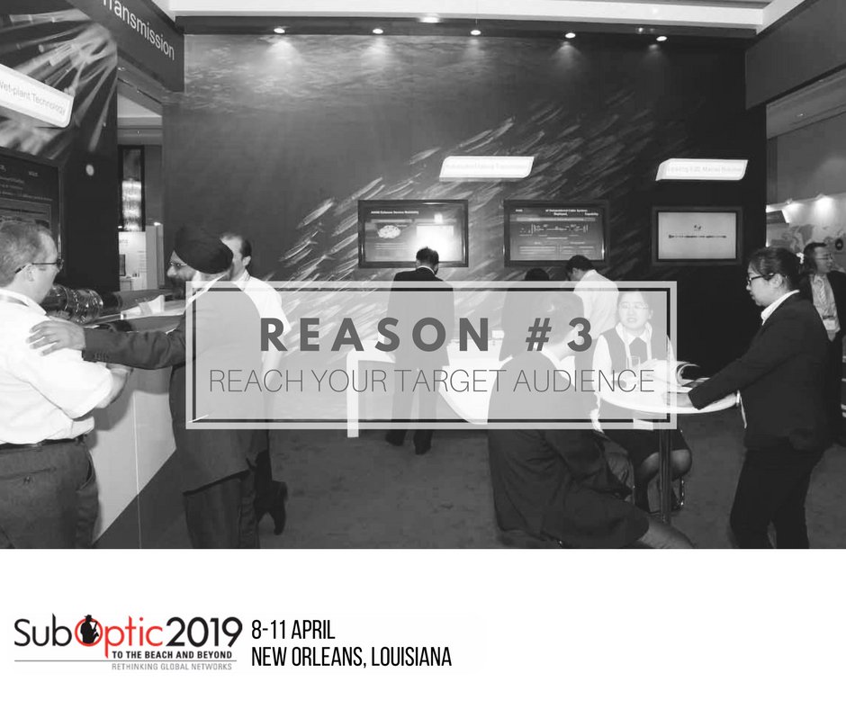 SubOpticCon's tweet photo. Reason #3 to Exhibit at SubOptic 2019 ....it' s the most cost effective way to reach your target audience and generate sales. Reserve your space today! #subopticcon https://t.co/9q6u1DUOzN https://t.co/qauU2BwakR