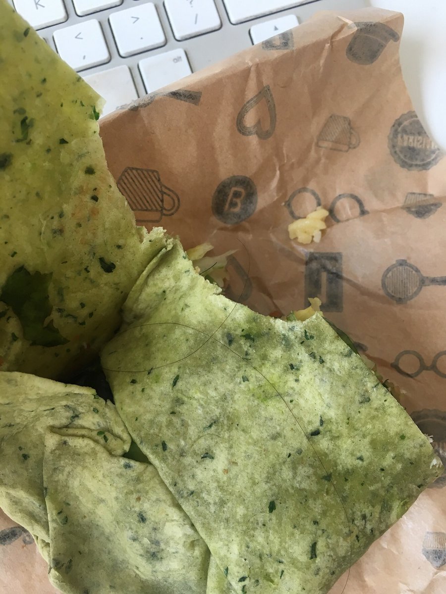 PollyGoddard's tweet photo. @benugo got to my desk to find a hair fully in my wrap and cut down the middle 😭😭😷 I don’t have time to go back so now going lunchless... https://t.co/QjkbyPOvGY