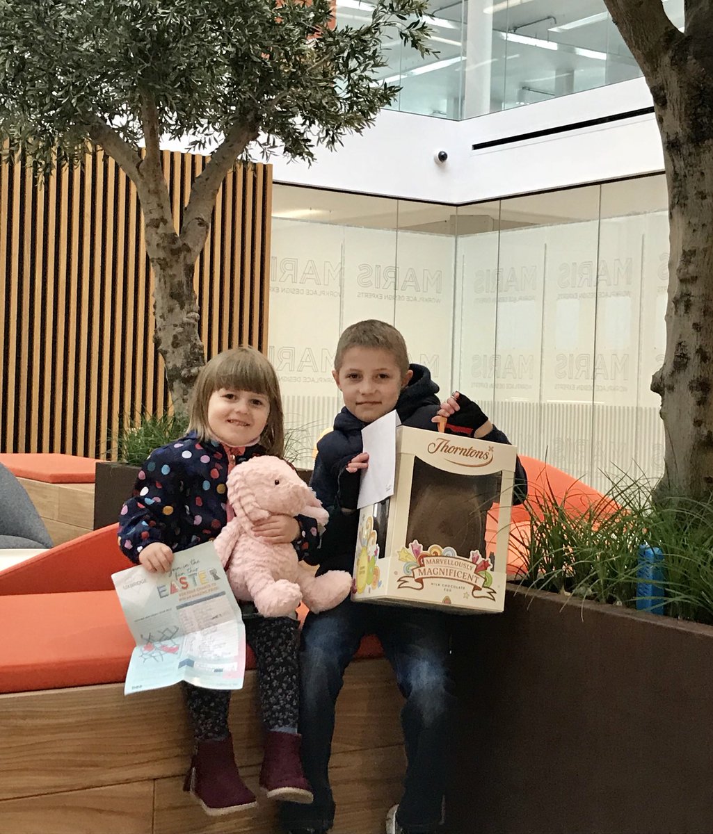 LoveUxbridge's tweet photo. A huge congratulations to Sophia and the whole Easter Trail gang for winning our #HelpMotherHen competition!

Mother Hen rewarded them with a large personalised Thornton’s Easter Egg, an Easter bunny, and a Family Feast at Frankie &amp; Bennies! #LoveUxbridge 🐣 https://t.co/CmDxDQj5im