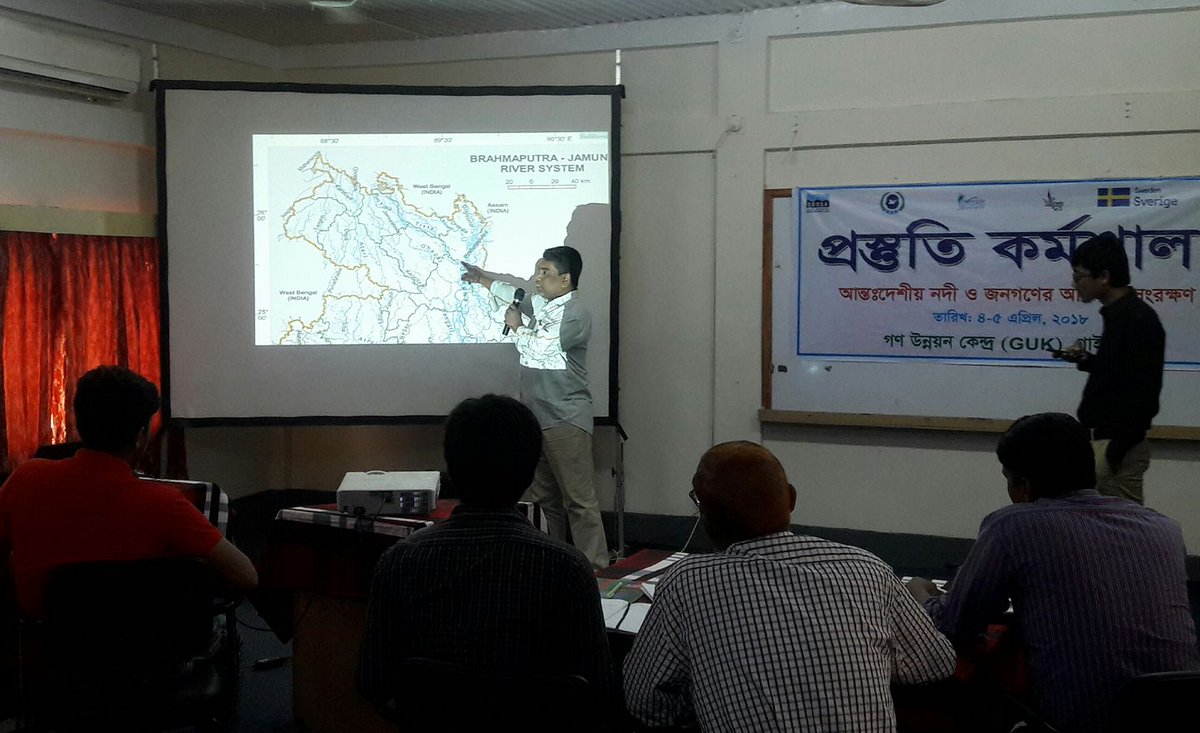 skrokon's tweet photo. Capacity Building Workshop for CSOs from Brahmaputra basin. #Brahmaputra, #Teesta, #Buriteesta, #Dharla, #Tangon, #Korotoa, #Jinjiram, #Khorkhoria, #Sonabhori #river activists are together. April 4-5, 2018 Gaibandha, Bangladesh.
Organized by @RiversTROSA @riverine_people GUK CNRS https://t.co/eeaHmxvdTj